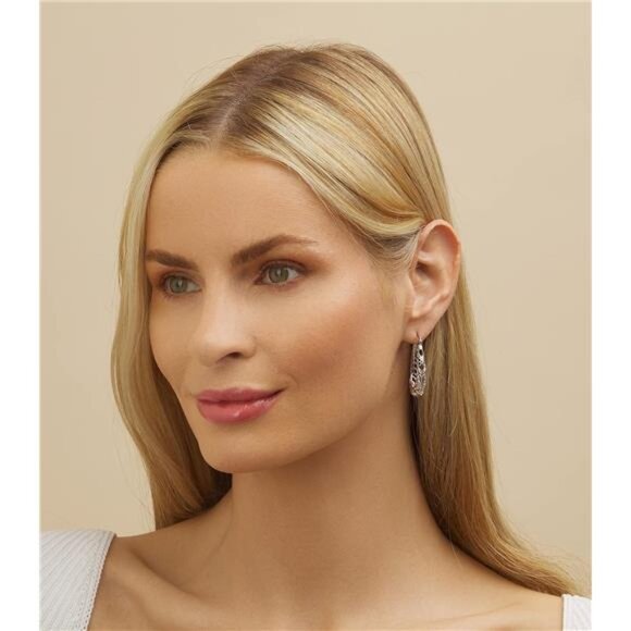 Barzel 18K Gold Plated Filigree Hoop Earrings - Elegant Jewelry for Women - Picture 3 of 7